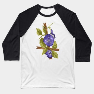 Asian pigeonwings floral illustration Baseball T-Shirt